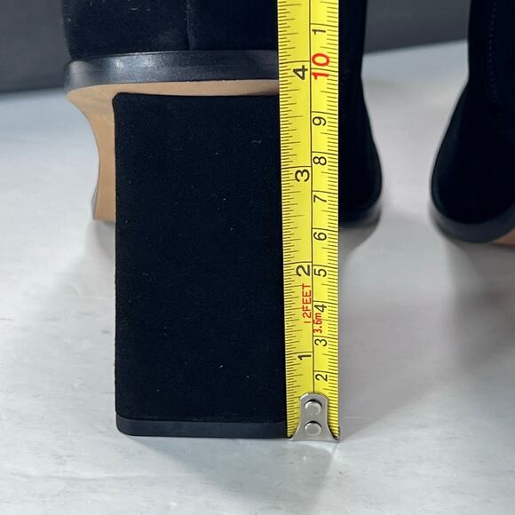 Vince Camuto Dantania Suede Chunky Block Heeled Boot Black Women's 6.5M/37 NWB - Picture 7 of 10